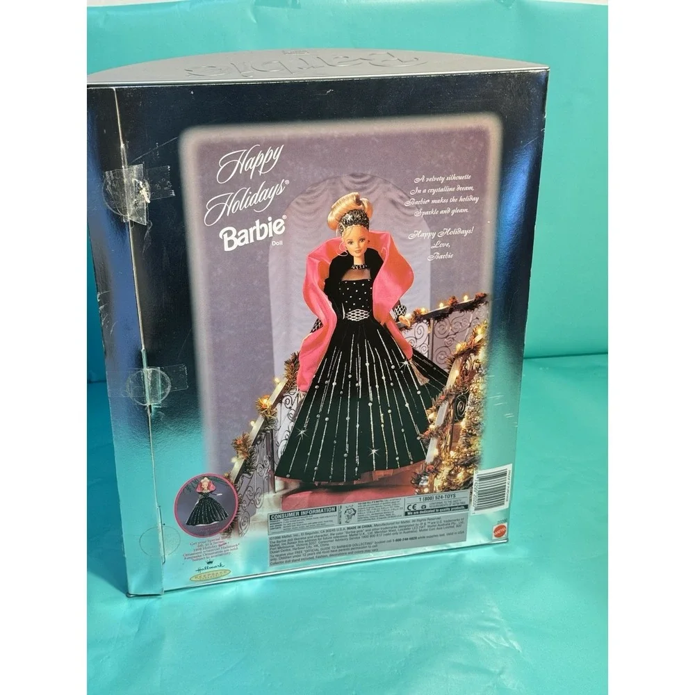 Brand New Vintage‎ 1998 Happy Holidays Barbie Collectible Pink Black Rare